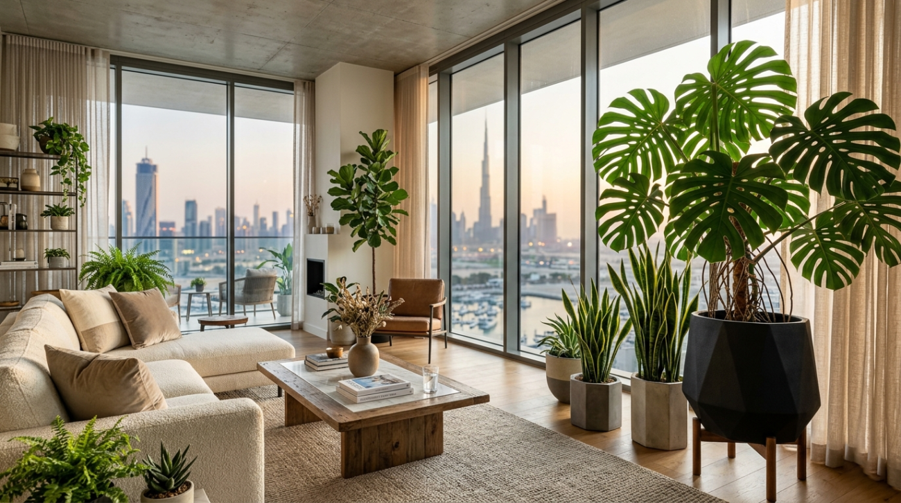 indoor plants Dubai home office air purifying houseplants