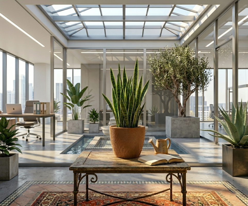 indoor plants Dubai home office air purifying houseplants